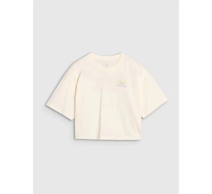 Dívčí tričko oversize crop top s potiskem 4F 4FJWSS25TTSHF1868-11S Dívčí tričko oversize crop top s potiskem 4F 4FJWSS25TTSHF1868-11S