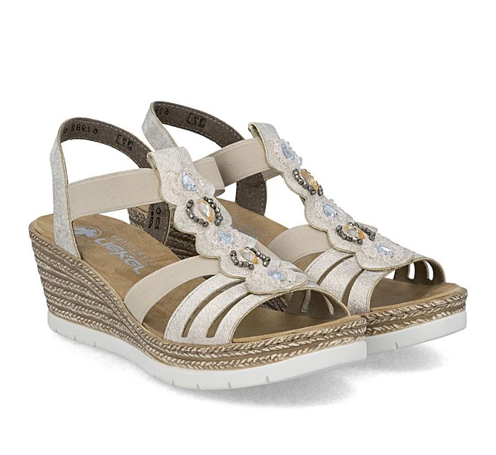 Dámské sandály pohodlné béžové model 22063265 - Rieker