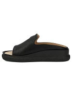 Dámské kožené žabky na platformě černé model 22158370 - FILIPPO