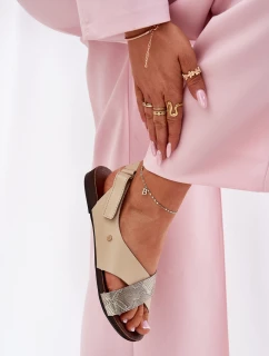 Kožené sandály na suchý zip  model 21694222 - Zazoo