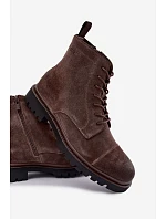 Pánské kožené semišové obuv Big Star hnědé model 22386513 - Big Star Shoes