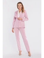 S432 Elegantní sako s ozdobnou mašlí - lila