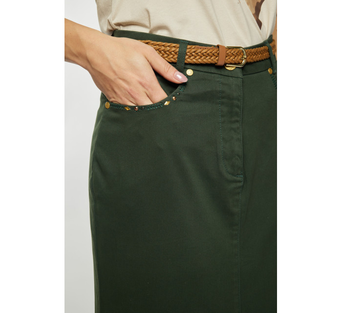 Monnari Sukně Látková sukně s páskem Zelená