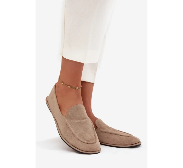 Dámské mokasíny z eko semiše Miryelle – béžové