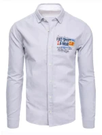 Pánská světle šedá košile FashionStreet DX2278 Pánská světle šedá košile FashionStreet DX2278