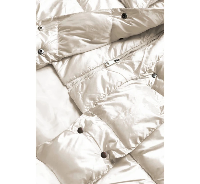 DŁUGA DAMSKA KURTKA Z BEŻOWA model 21244337 - Ann Gissy