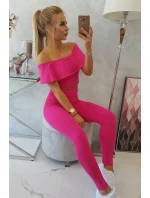 Fuchsiová souprava s volánky