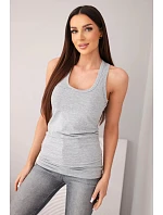 Dámská tílko z bavlny s kulatým výstřihem šedá