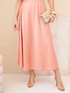 Dámská viskózová rozevlátá sukně tmavě meruňková