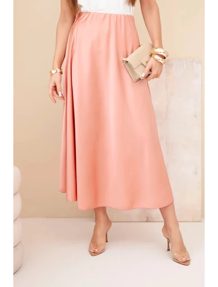 Dámská viskózová rozevlátá sukně tmavě meruňková Dámská viskózová rozevlátá sukně tmavě meruňková