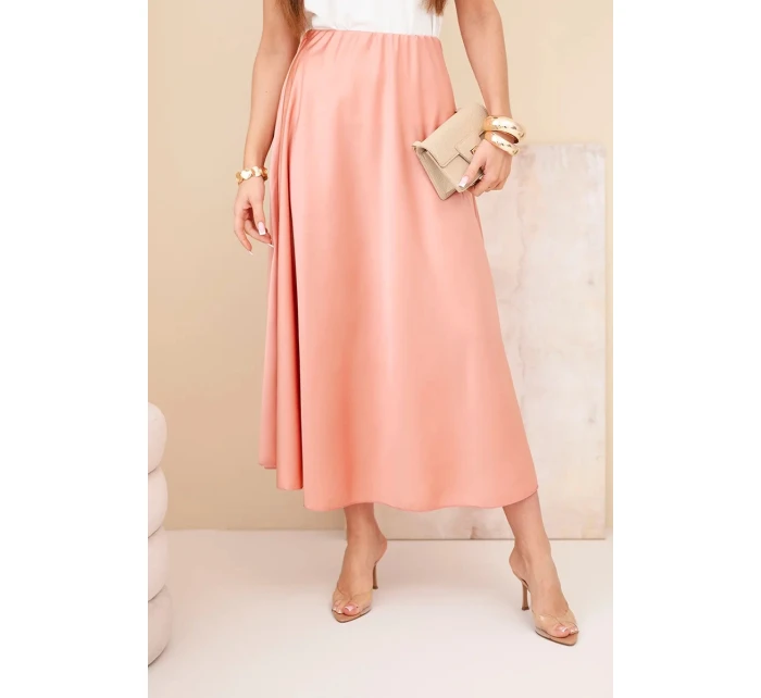 Dámská viskózová rozevlátá sukně tmavě meruňková Dámská viskózová rozevlátá sukně tmavě meruňková