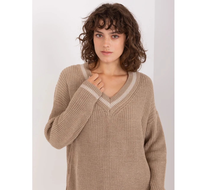 Sukienka BA SK ciemny bezowy model 19014873 - FPrice Sukienka BA SK ciemny bezowy model 19014873 - FPrice