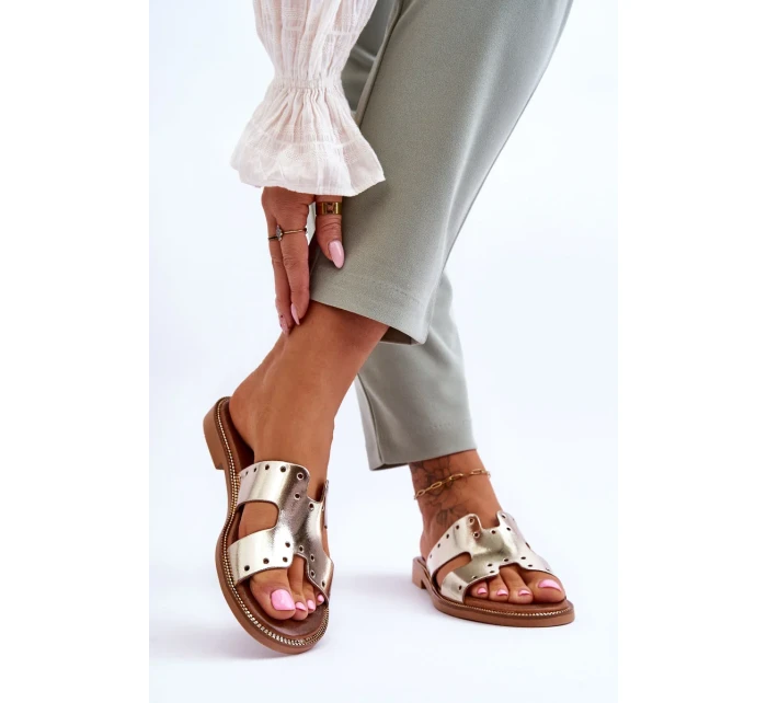 Dámské sandály s ozdobnými výřezy zlato Emily Dámské sandály s ozdobnými výřezy zlato Emily