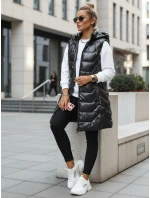 Dámská prošívaná vesta s kapucí tmavě šedá FashionStreet TY5338 Dámská prošívaná vesta s kapucí tmavě šedá FashionStreet TY5338