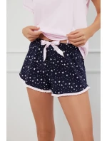 Italská móda Libra crêpe barva:růžová/potisk