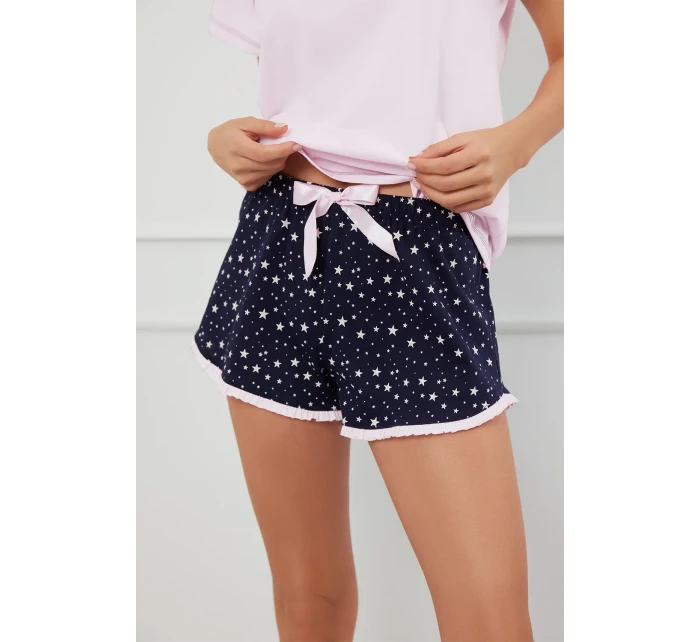 Italská móda Libra crêpe barva:růžová/potisk