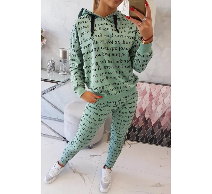 Tištěná sada tmavě mátová Tištěná sada tmavě mátová