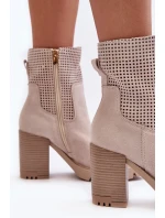 Dámské Ažurové Boty Světle Béžové Lewski model 21636581 - Boto