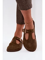 Dámské pantofle z imitace semiše tmavě zelené model 22125698 - Boto