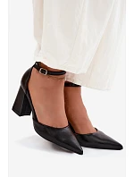 Lodičky na podpatku z imitace kůže Černé Selvra