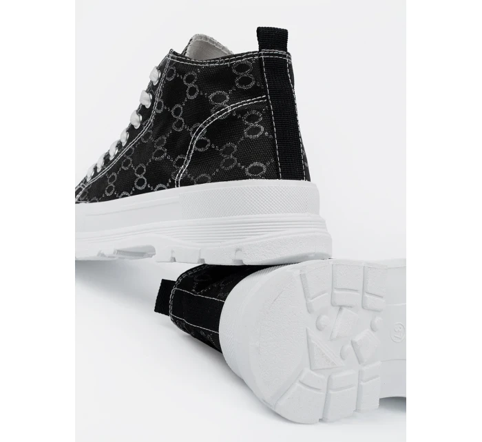 Praktické tenisky černé dámské platforma Praktické tenisky černé dámské platforma