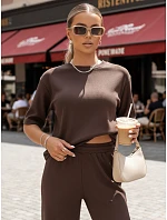 komplet damski z krótkim rękawem brązowy model 22194536 - FashionStreet