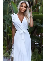 sukienka midi z dekoltem i  model 21486670 - numoco basic