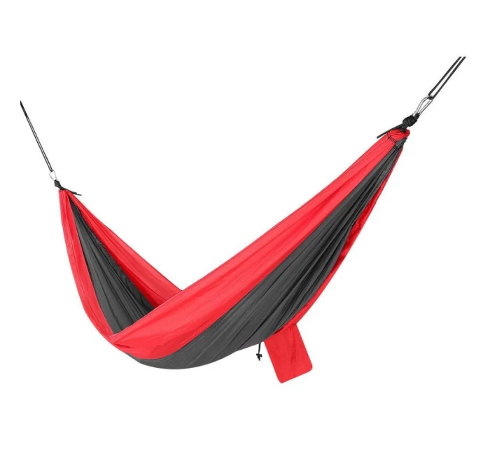 CESTOVNÍ HOUPACÍ SÍŤ PRO 2 OSOBY 270X140CM ČERNÁ A ČERVENÁ CESTOVNÍ HOUPACÍ SÍŤ PRO 2 OSOBY 270X140CM ČERNÁ A ČERVENÁ
