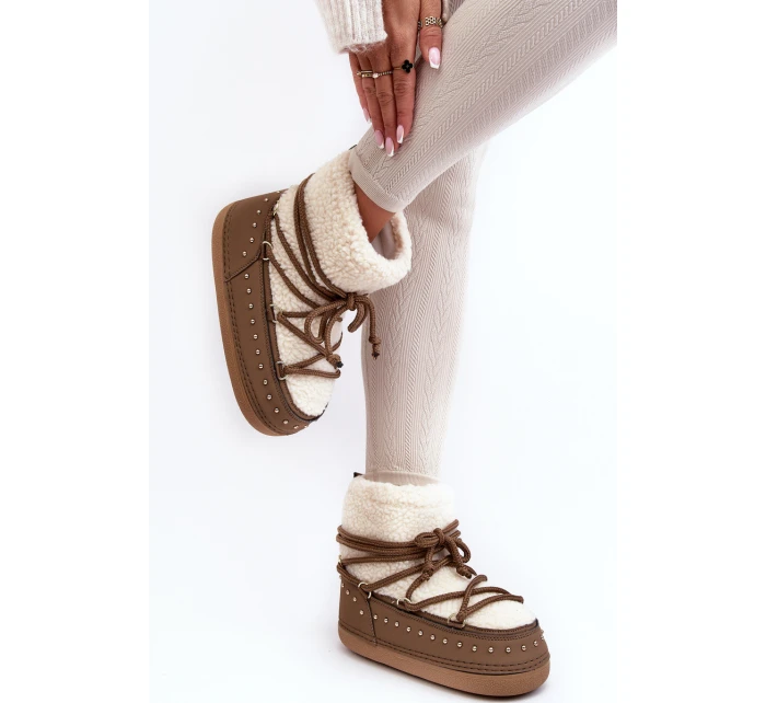 Dámské zateplené sněhule hnědé model 21637505 - Boto Dámské zateplené sněhule hnědé model 21637505 - Boto