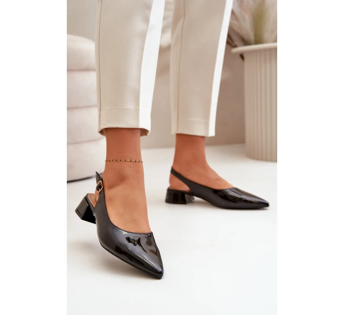 Lakované baleríny na nízkém podpatku s  černé model 21670203 - Boto