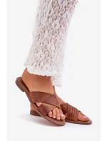 Kožené Dámské Pantofle Lewski Shoes model 21682352 Camel - Boto Kožené Dámské Pantofle Lewski Shoes model 21682352 Camel - Boto