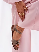 Zazoo 40182 Kožené Dámské Sandály Tmavě Béžové