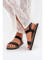 Dámské Sandály S Pletením Na Ozdobené Platformě Černé model 21703728 - Boto Dámské Sandály S Pletením Na Ozdobené Platformě Černé model 21703728 - Boto