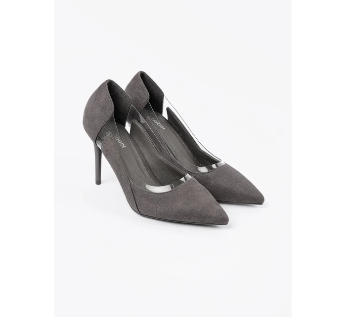 Trendy lodičky dámské šedo-stříbrné na jehlovém podpatku Trendy lodičky dámské šedo-stříbrné na jehlovém podpatku