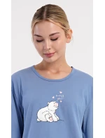 Dámské pyžamo dlouhé Méďa a model 21417076 - Vienetta Dámské pyžamo dlouhé Méďa a model 21417076 - Vienetta