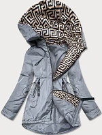 Šedo-béžová dámská bunda pro přechodné období (B8037-9046)