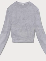 Dámská tenká krátká mikina světle šedá (8B938-2)