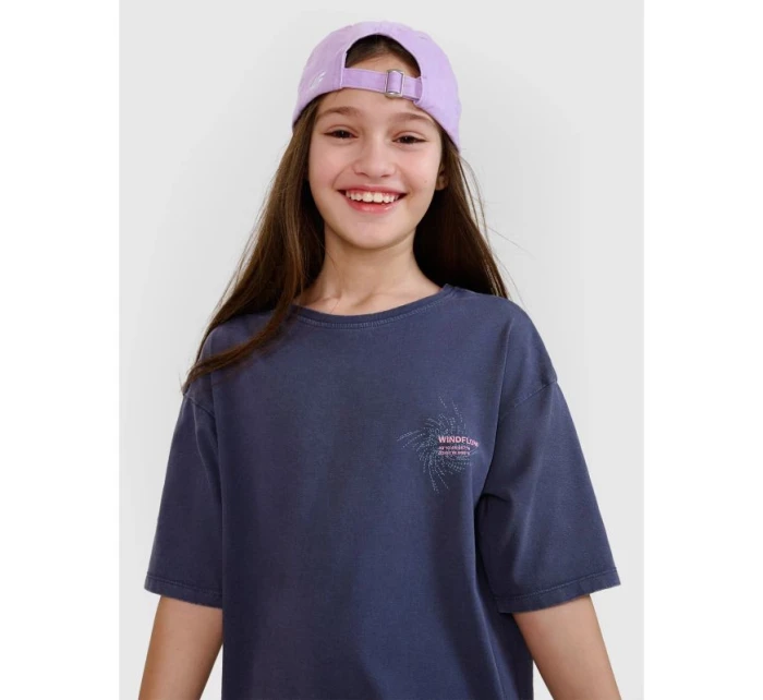 Dívčí tričko oversize s potiskem 4F 4FJWSS25TTSHF1853-22S