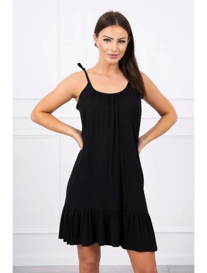 Šaty s model 21752900 páskem černé - K-Fashion