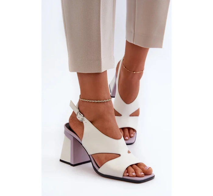Dámské sandály na vysokém podpatku bílé D&A Dámské sandály na vysokém podpatku bílé D&A