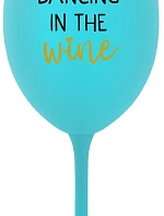 DANCING IN THE WINE - tyrkysová sklenice na víno 350 ml