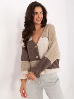 Dámský svetr MI SW 0903.87 Béžovohnědý s ecru - FPrice