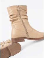 Pohodlné kotníčkové boty dámské hnědé na plochém podpatku Pohodlné kotníčkové boty dámské hnědé na plochém podpatku