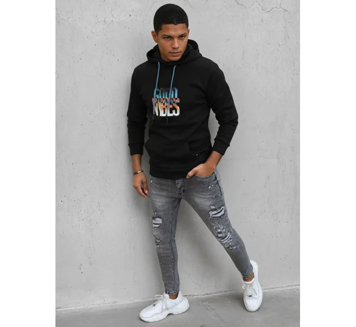 Pánská zateplená mikina s kapucí černá Dstreet model 21966142 - FashionStreet