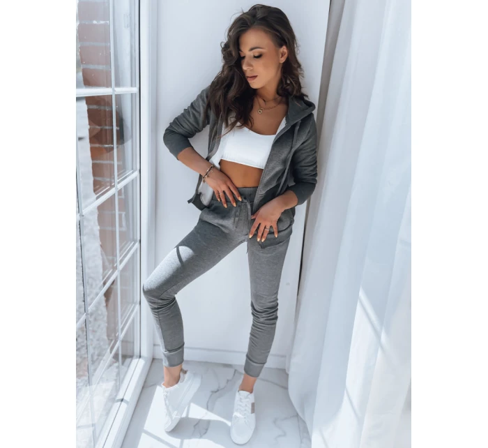 Dámská mikina na zip s kapucí antracitová FashionStreet BY0232z