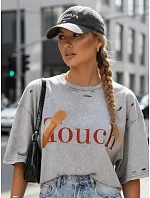 Dámské tričko TOUCH světle šedé FashionStreet RY2629 Dámské tričko TOUCH světle šedé FashionStreet RY2629