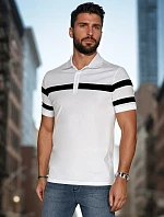 Pánská polokošile s pruhy bílá FashionStreet PX0628