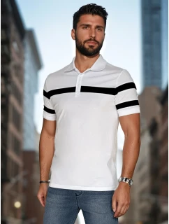 Pánská polokošile s pruhy bílá FashionStreet PX0628