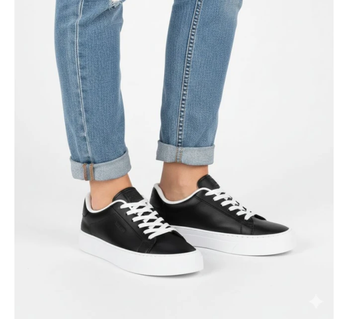 Nízké tenisky na platformě z eko kůže černé model 21953851 - Big Star