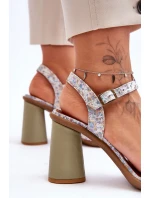 Kožené sandály na podpatku model 21624649 - Maciejka